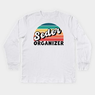 Funny Passover Seder Organizer Jewish Passover Leader Kids Long Sleeve T-Shirt